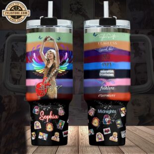 Custom Name Taylor Swift Music Tumbler 40oz With Handle