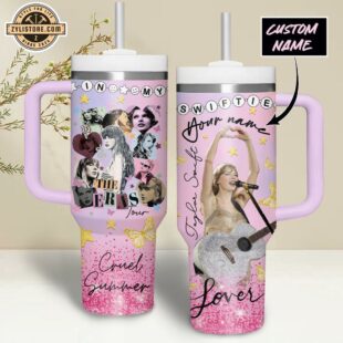 Custom Name Taylor Swift Swiftie Music Tumbler 40oz With Handle