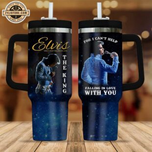 Elvis Presley Rhinestones Stanley Stainless Steel Tumbler 40Oz With Handle