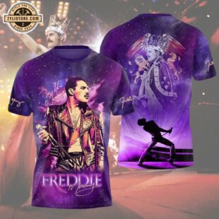 Freddie Mercury Purple All Over Print T-Shirt For Fans