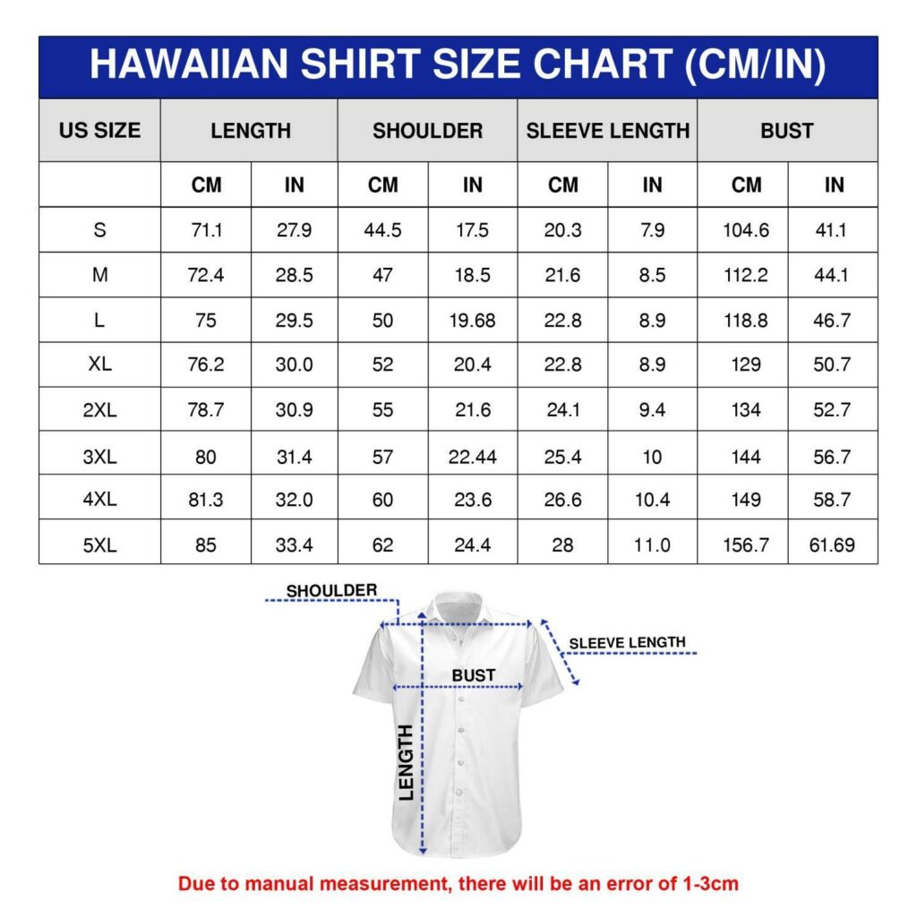 Size Chart Hawaiian Shirt