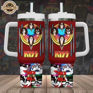 Kiss Band Music Rock And Roll Stainless Steel Tumbler 40Oz With Handle