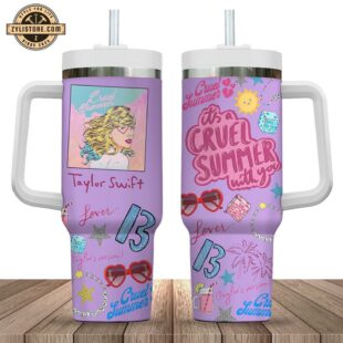 Neon Violet Taylor Swift Scuel Summer With You Tumbler 40oz With Handle