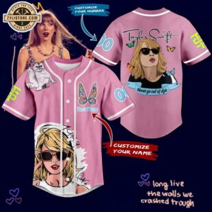 Personalized Name And Number Taylor Swift Butterfly Baseball Jersey Shirt