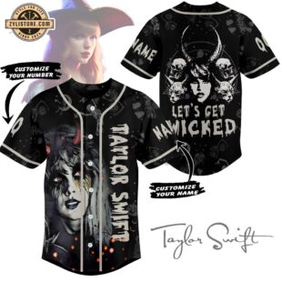 Personalized Name And Number Taylor Swift Let's Get Wicked Baseball Jersey Shirt