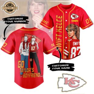 Personalized Name And Number Taylor Swift Travis Kelce Baseball Jersey