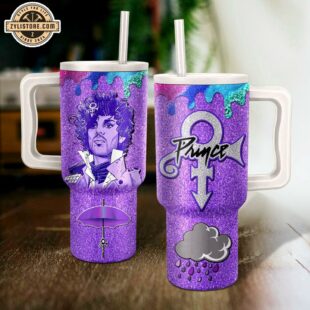 Prince Purple Rain Music Stanley Stainless Steel Tumbler 40Oz With Handle