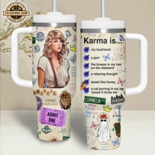 Taylor Swift Karma Is My Boyfriend Tumbler 40oz With Handle