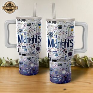 Taylor Swift Midnights Album Music Tumbler 40oz With Handle