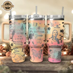 Taylor Swift Music Christmas Tumbler 40oz With Handle