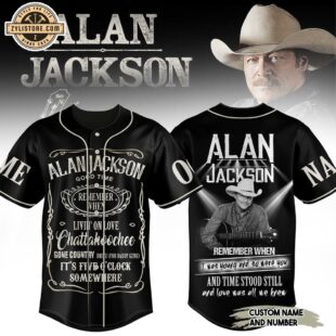 Custom Name And Number Alan Jackson Music Baseball Jersey For Fan