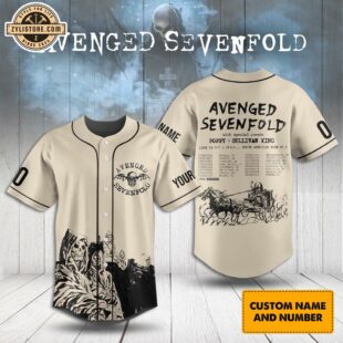 Custom Name And Number Avenged Sevenfold 3D Baseball Jersey Shirt