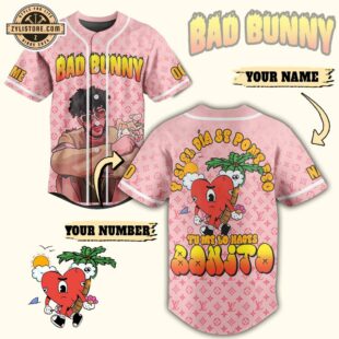 Custom Name And Number Bad Bunny Music Baseball Jersey For Fans