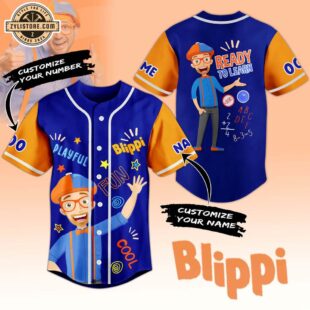 Custom Name And Number Blippi Ready To Learn Fun Cool Music Baseball Jersey For Fans