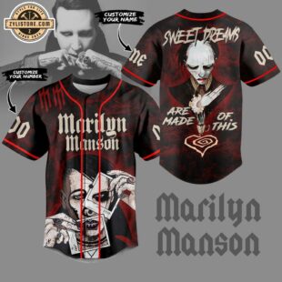 Custom Name And Number Marilyn Manson Baseball Jersey For Fans