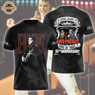 Elvis Presley With Guitar All Over Print T-Shirt For Fans