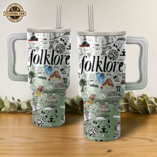 Taylor Swift Folklore Album Music Stanley Stainless Steel Tumbler 40Oz With Handle