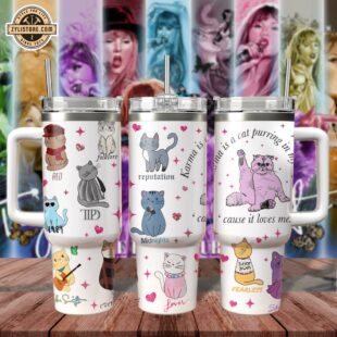 Taylor Swift Music Cute Cats Stanley Stainless Steel Tumbler 40Oz With Handle