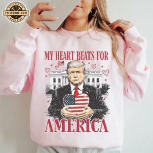 Trump Valentine America Heart Sweatshirt For Valentine's Day