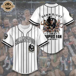 Collingwood Magpies AFL Music Baseball Jersey Shirt