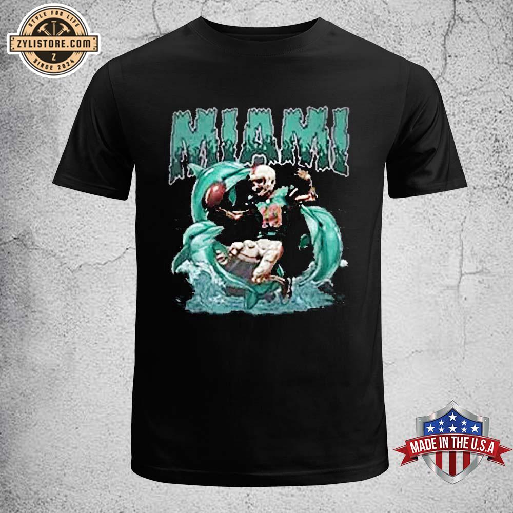 Miami Dolphins Retro Skeleton Unisex T-Shirt